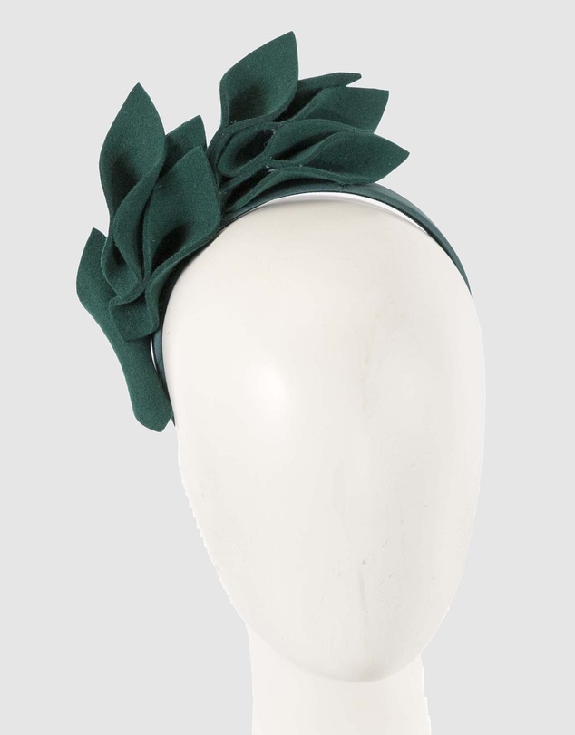 Max Alexander - Felt Green Winter Racing Fascinator