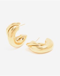 Lovisa - Waterproof Gold Plated Stainless Steel Medium Illusion Hoop Earrings