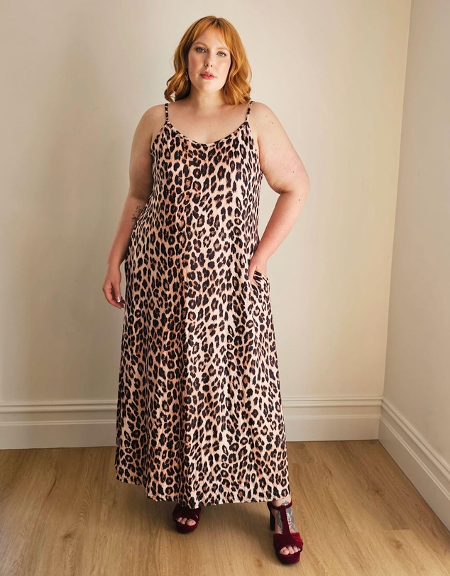 Hope & Harvest - Maxi Slip Dress Leopard Print