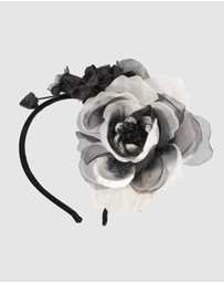 Max Alexander - Multi-Tone Black and White Flower Headband Fascinator