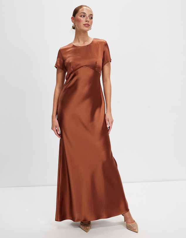 Third Form - Satin Bias Maxi Tee Dress
