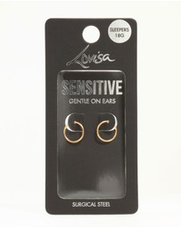 Lovisa - Gold Plated Surgical Steel Medium Sleeper Earrings 10 mm