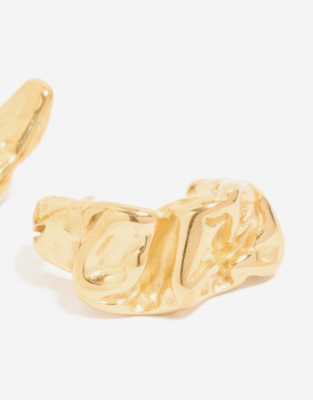 Lovisa - Waterproof Gold Plated Stainless Steel Crater Hoop Earrings