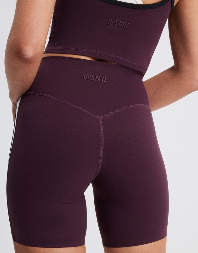 Upstate - Air Sculpt Stripe Bike Short - Merlot