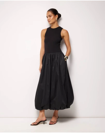 AERE - Avalon Bubble Hem Midi Dress