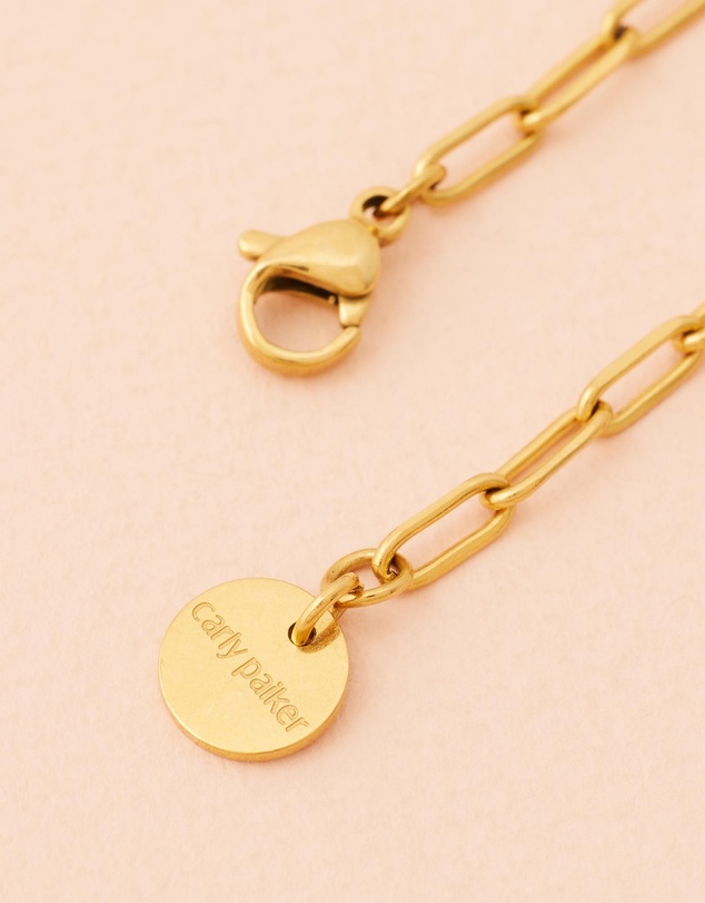 Carly Paiker - Amore Small Puffy Heart Paperclip Chain Pendant
