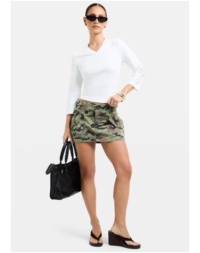 Neon Hart - Donita V Neck 3/4 Sleeve Top