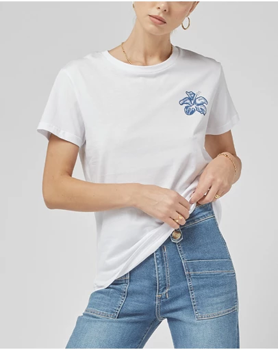 DRICOPER DENIM - Clare White FL Printed Tee