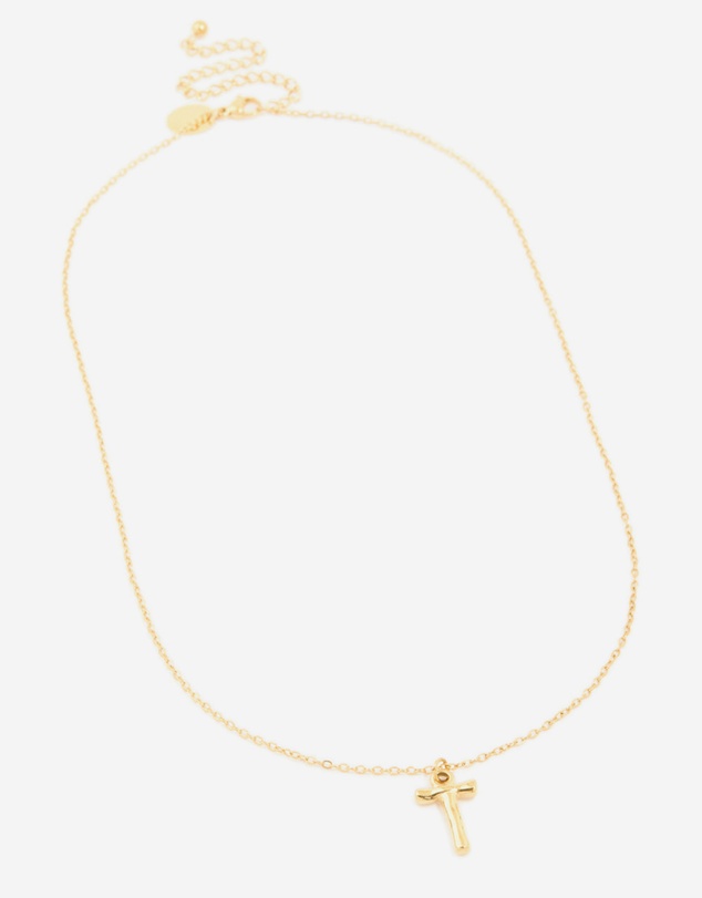 Lovisa - Waterproof Gold Plated Stainless Steel Bamboo Letter T Necklace
