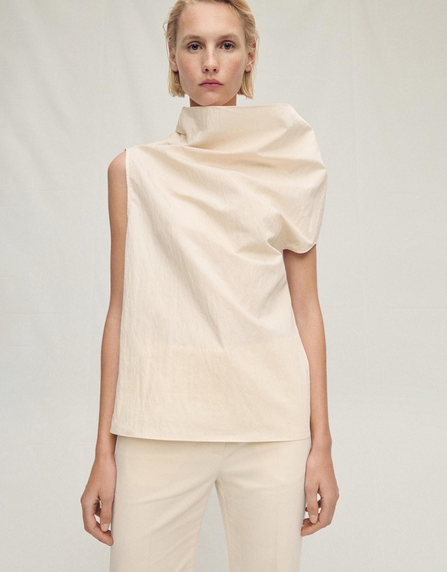 M.N.G - Mandala Blouse With Asymmetrical Collar