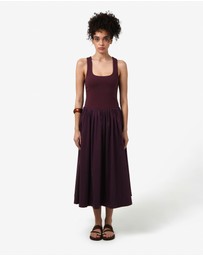 Forcast - Soho Knit & Poplin Midi Dress