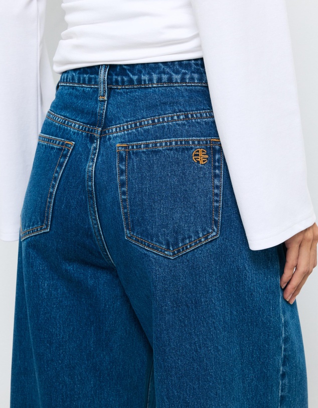 AERE - High Rise Wide Crop Jeans