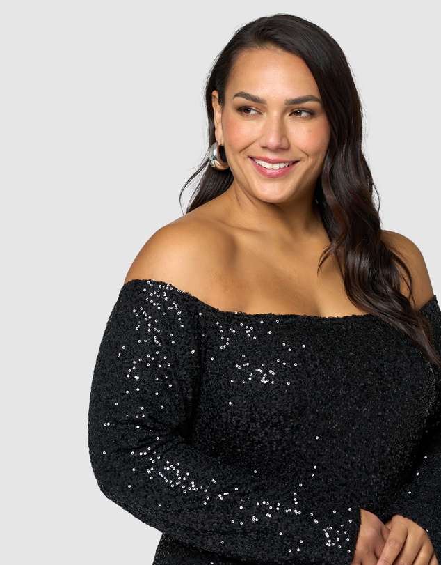 Pink Dusk by Curve Project - Spellbinding Sequin Midi Dress