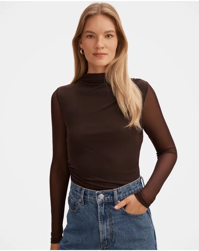 Forever New - Charlotte High Neck Long Sleeves Top