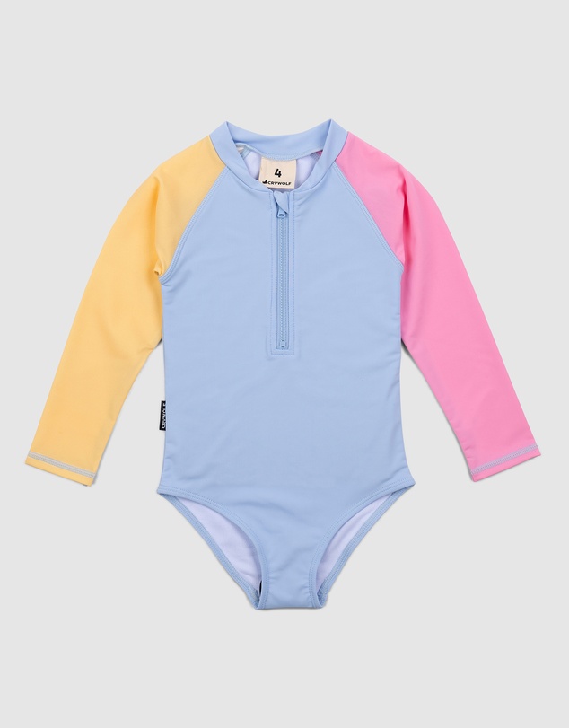 Crywolf - LONG SLEEVE SWIMSUIT Pop Colourblock