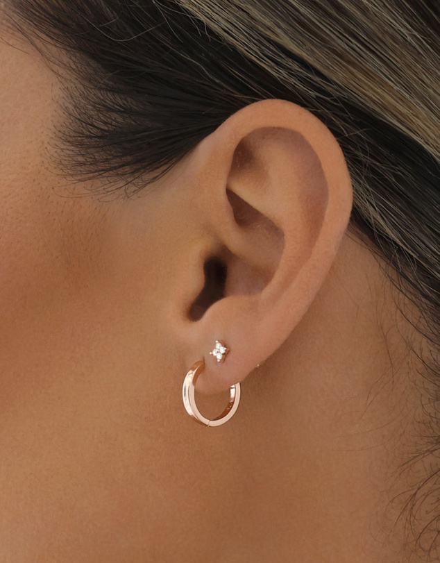 The Silver Collective - Iris Stud Earrings Rose Gold