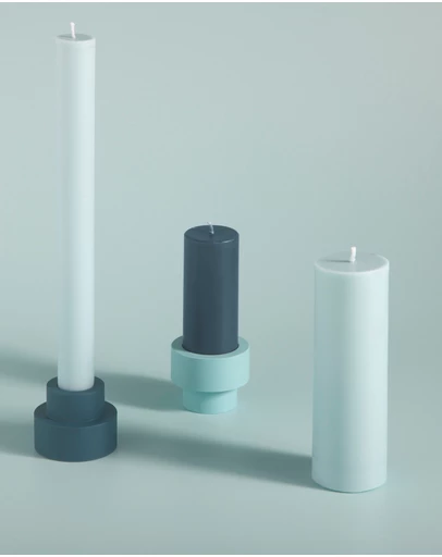 porter green - escc medium pillar candle soy-blend unscented candles