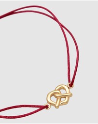 Elli Jewelry - Bracelet Pretzel Traditional Costume Trend Nylon Red in 925 sterling silver Gold Plated