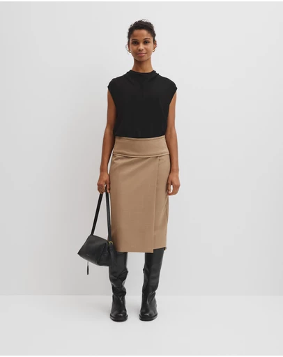 Country Road - Wool Blend Wrap Skirt