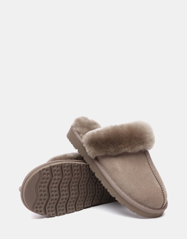 EVERAU - EverAU Ugg Muffin Slipper Suede Cow Suede Upper House Shoes