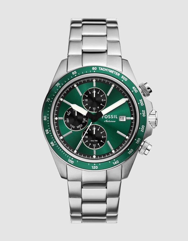 Fossil - Autocross Silver Tone Chronograph Watch