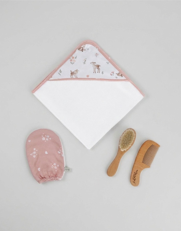 Living Textiles - 4pc Baby Bath Gift Set - Fawn Fables