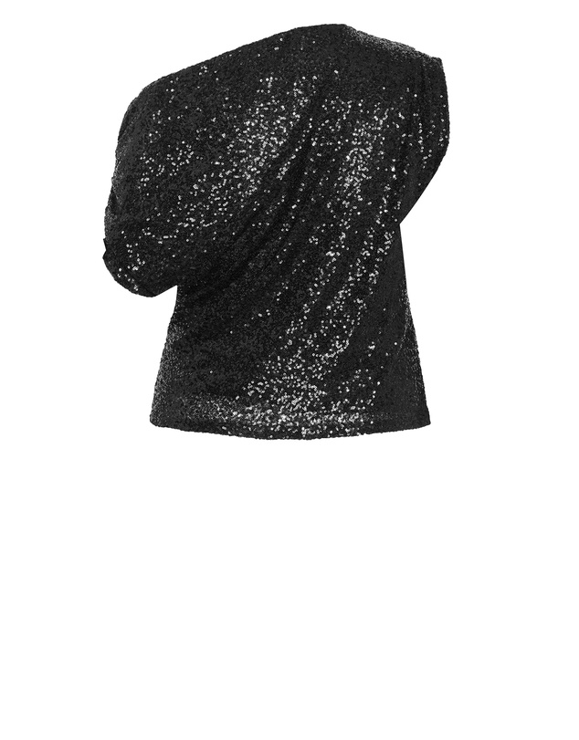 City Chic - Plus size Adorn Sequin Top - black