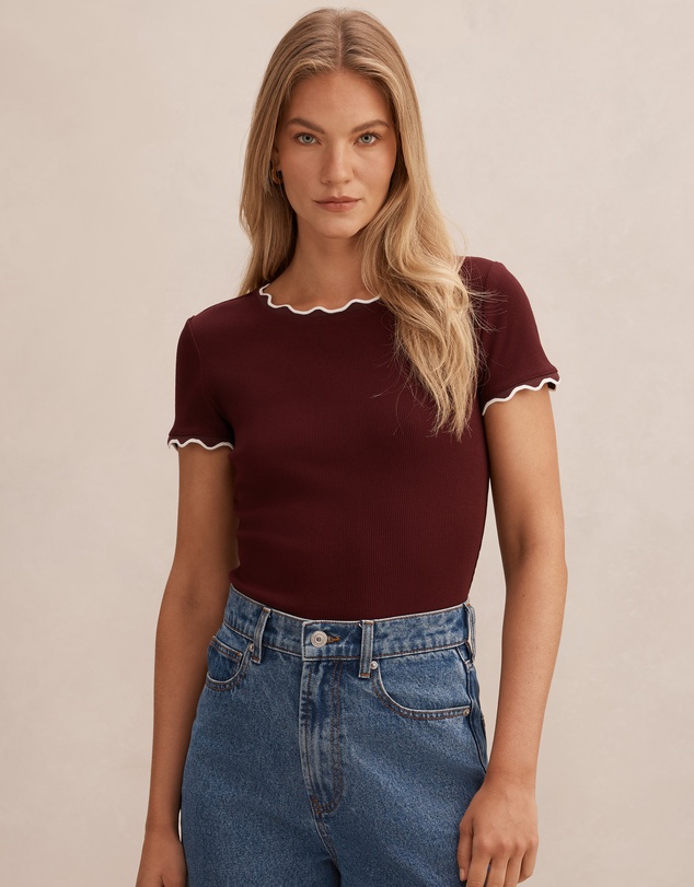 Forever New - Rebecca Scallop Trim T-shirt