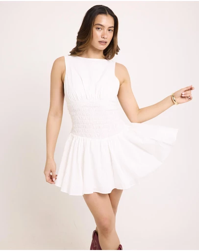 Subtitled - Maeve Shirred Backless Mini Dress