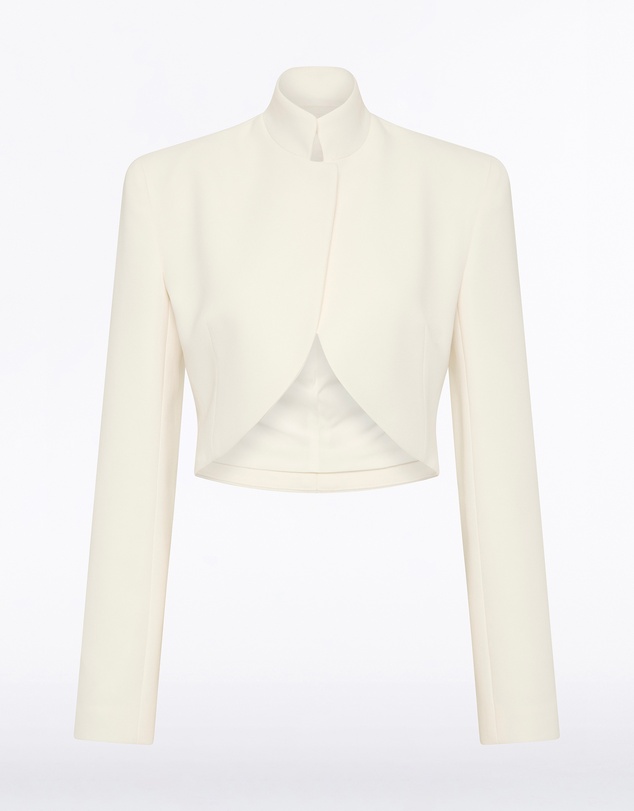 Carla Zampatti - Ivory Crepe Crop Jacket