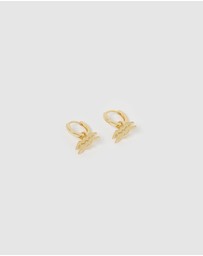 Izoa - Aquarius Star Sign Symbol Huggie Earring