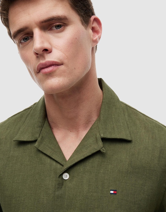 Tommy Hilfiger - Regular Fit Linen Blend Short Sleeve Shirt