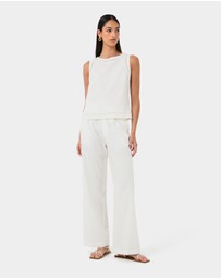 Forcast - Perry Linen Embroidery Top