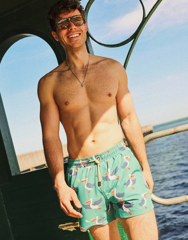 Skwosh - Pelican Party Men's Eco Swim Shorts in Forest