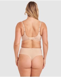 Bras N Things - Microfibre High Waist V String Knicker - Nude