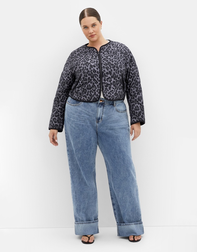 City Chic - Quilted Animal Print Jacket