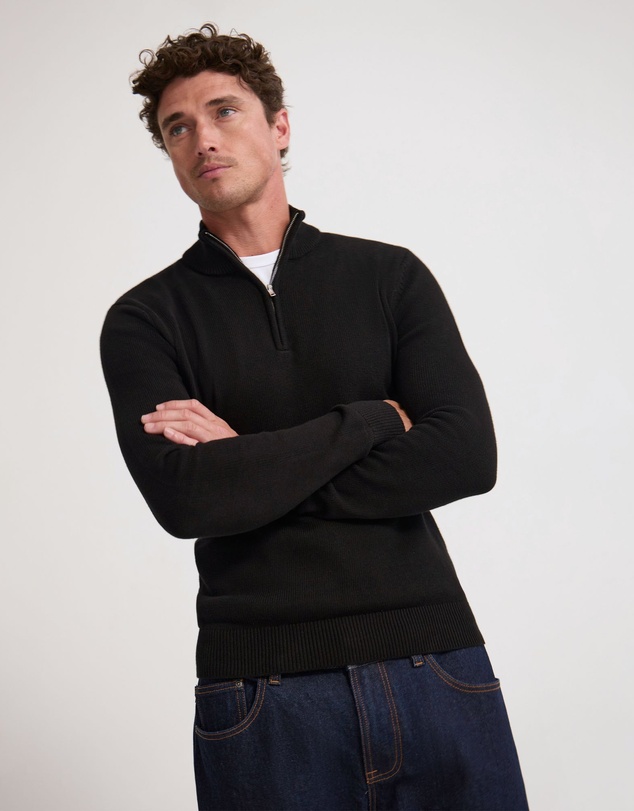Oxford - Robert Zip Neck Knit Pullover
