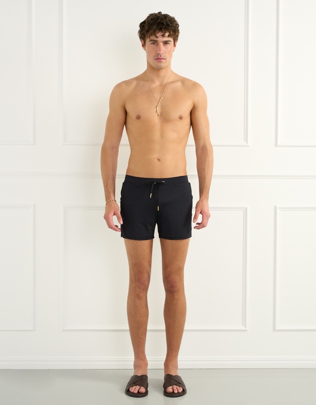Aqua Blu Australia - Building Blocks Black Lycra Swim Shorts