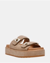 Steve Madden - Bigschmona Taupe Suede Sandals