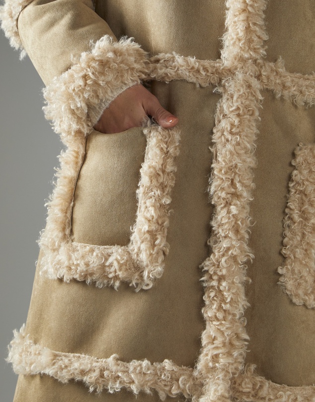 Glamorous - Longline Shearling Trim Coat