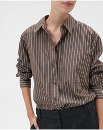 Oroton - Long Sleeve Stripe Shirt