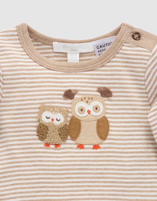 Purebaby - Applique Bodysuit -Kids-Babies