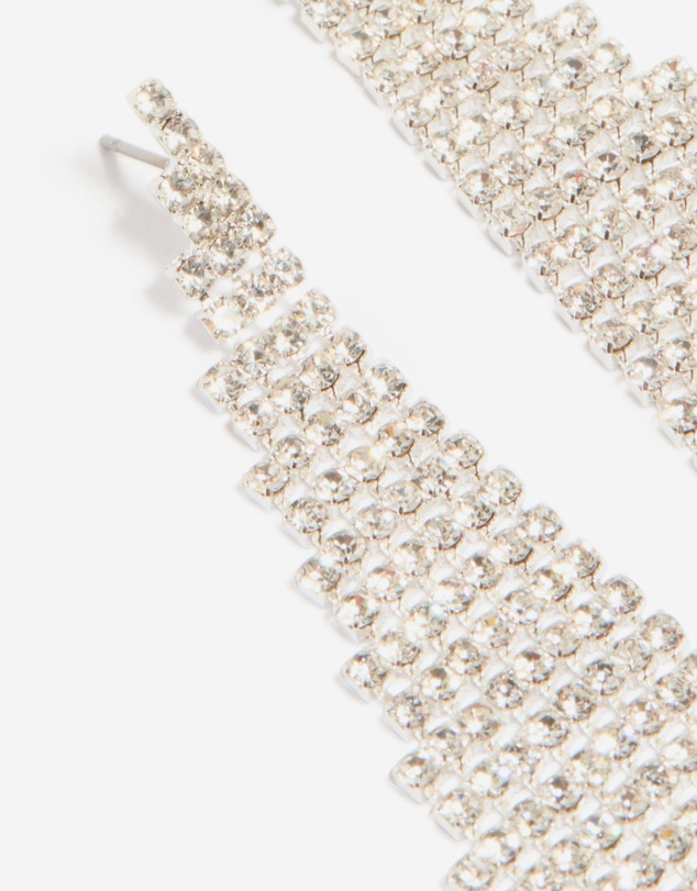 Lovisa - Silver Diamante Diamond Shaped Drop Earrings