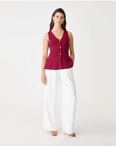 Forcast - Valerie Button Peplum Knit Top