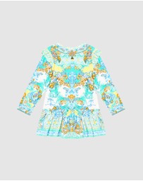Camilla - Long Sleeve Mini Tee Dress with Frill Hem - Kids-Teens