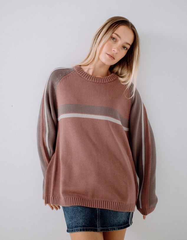 Rusty - White Lines Two Crew Neck Knit