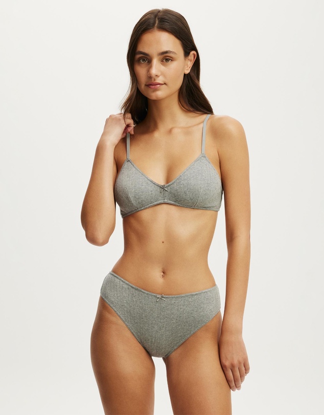 Cotton On Body - Cotton Pointelle Triangle Padded Bralette