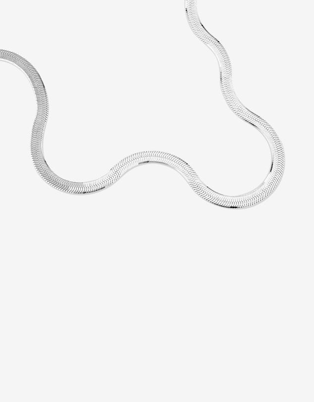 Michael Hill - Wide Herringbone Chain Necklace In Sterling Silver