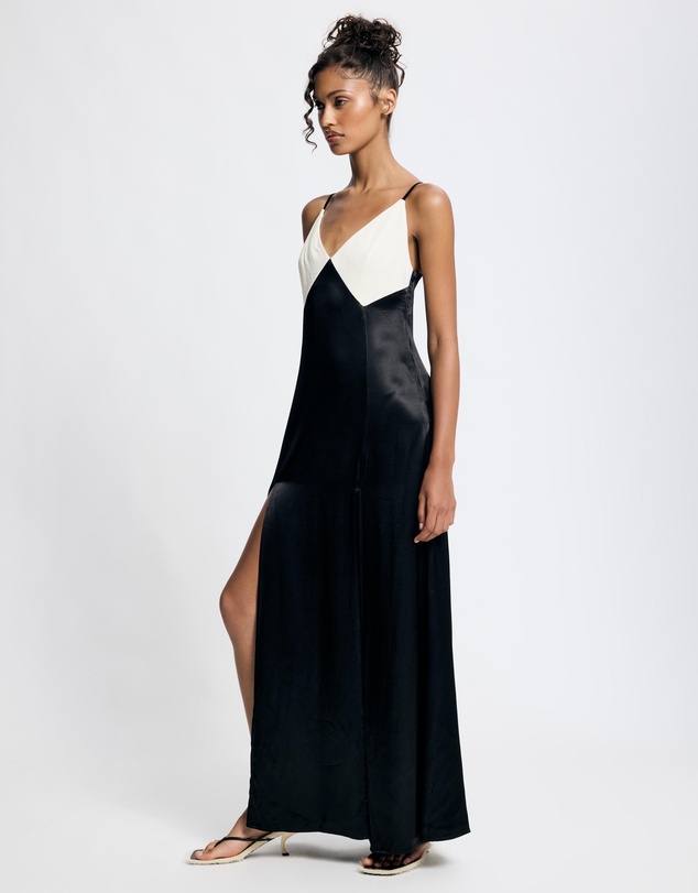 Lover - Margot Contrast Satin Maxi Dress