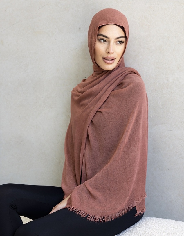 Mod Squad - Luxe Rayon Hijab Frayed Edge - ROSEY PINK 24